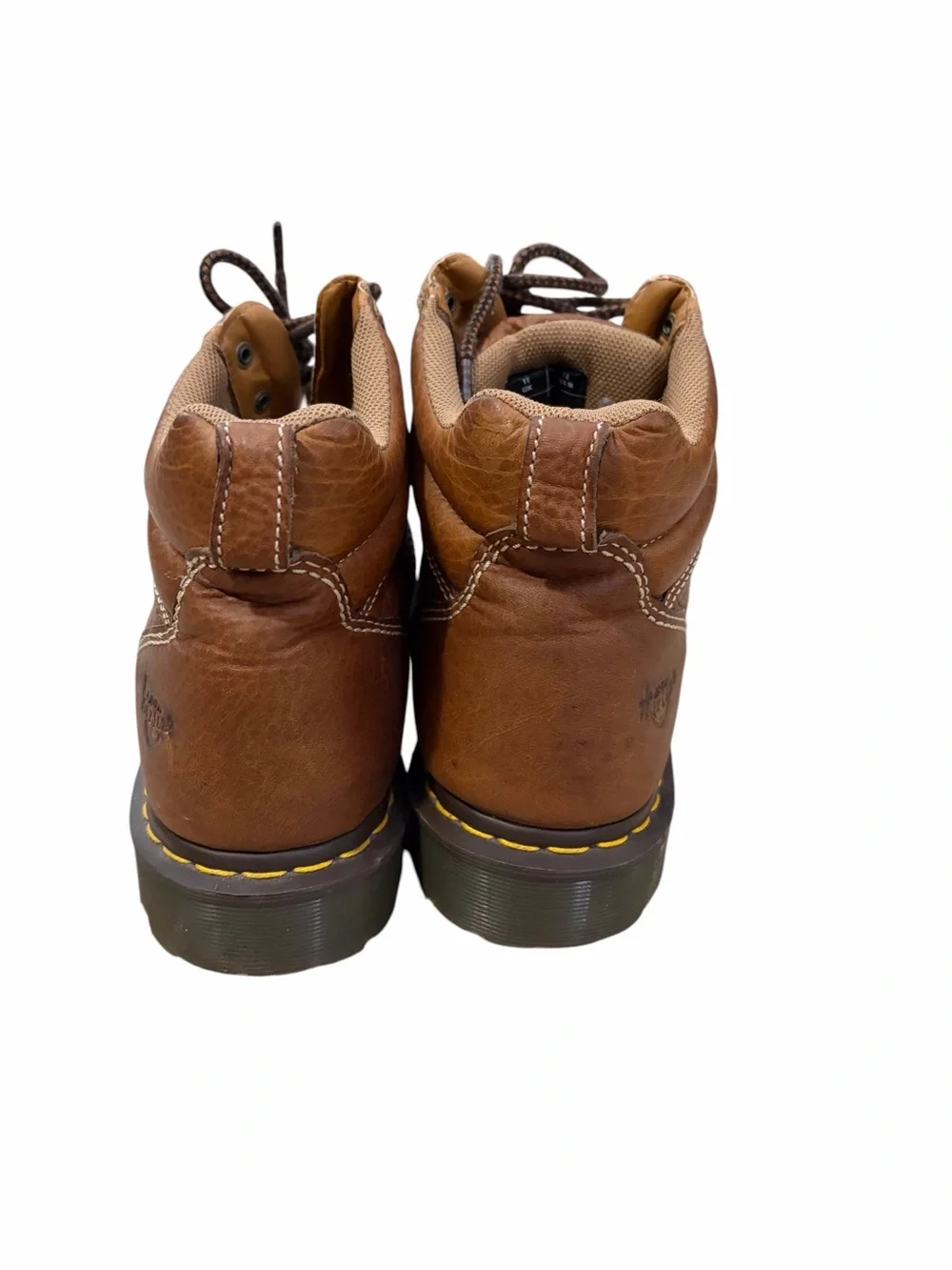 Dr Martens Fynn Chunky Lace Up Boots Mens 12 Brown Leather Ankle Boots